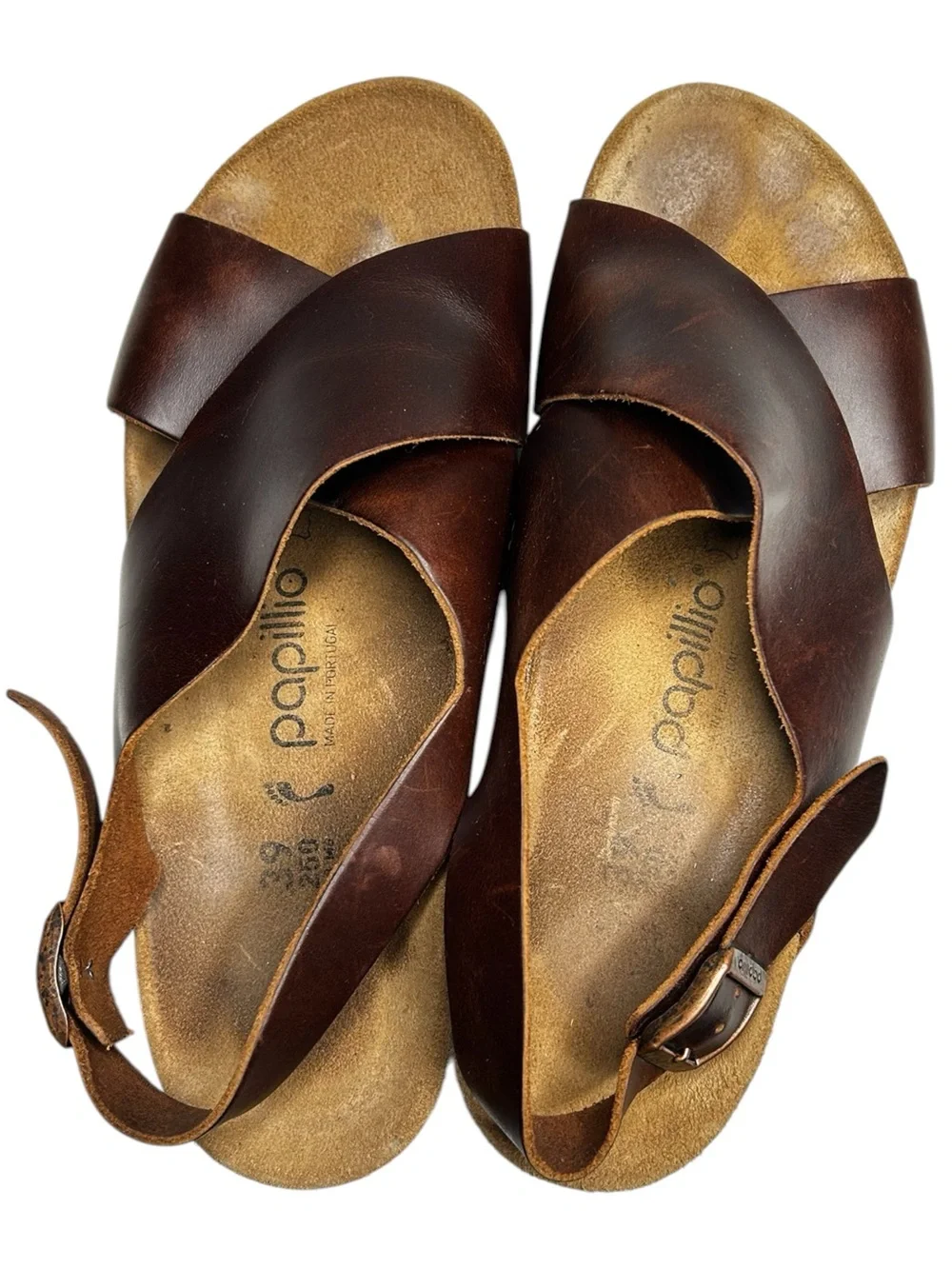 Birkenstock Papillio Samira Wedge Sandals Cognac Leather EU 39 US 8 Narrow/Med - Picture 7 of 12